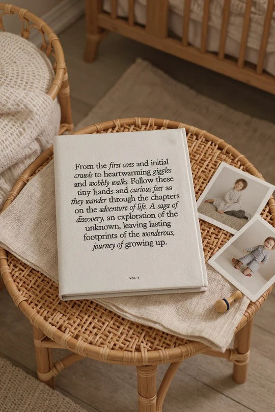 TINY STEPS | Baby Linen Photo Album Trax4u
